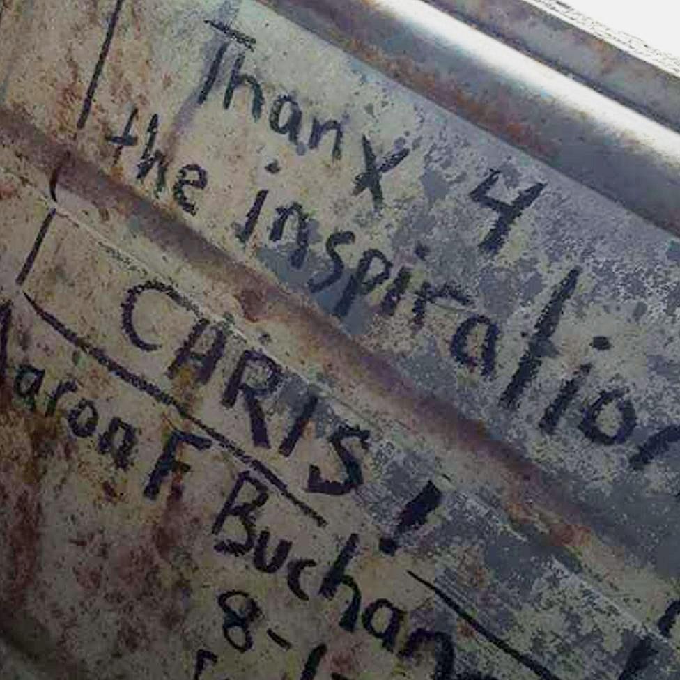 Messages from fans on the inside of the bus