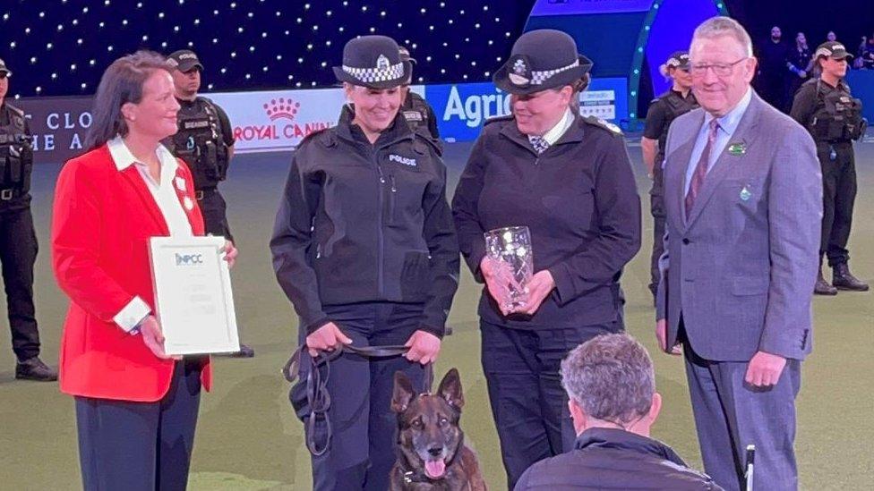 PC Fulton and Ben receive their award