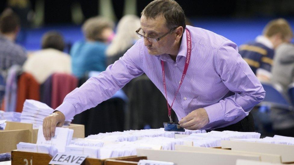 Referendum count in Glasgow