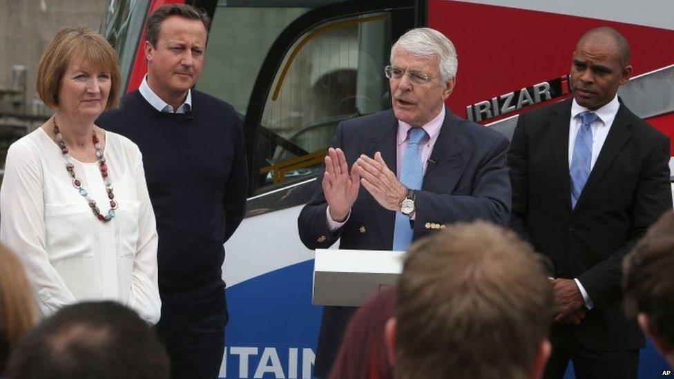 Sir John Major campaigns alongside David Cameron in the EU referendum