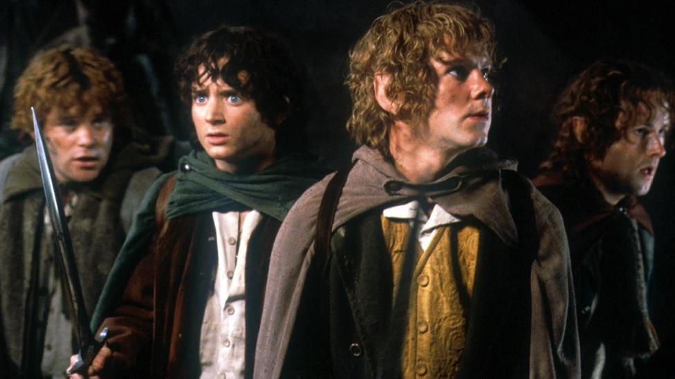 Still of the hobbits in Lord of the Rings