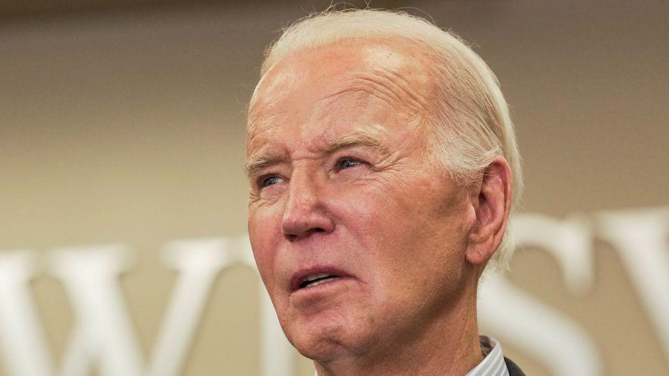 US President Joe Biden in Brownsville, Texas on 29 February