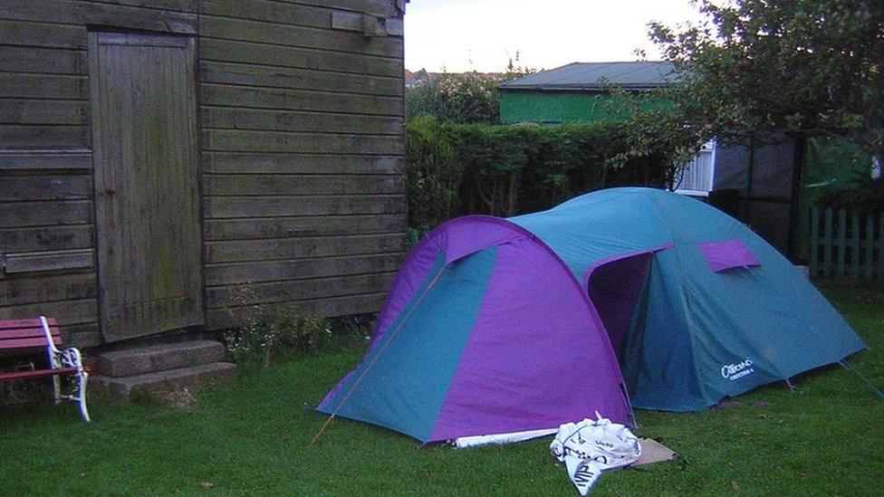 Dick Rodgers' tent in 2004, at what is now Crimdon Dene Holiday Park