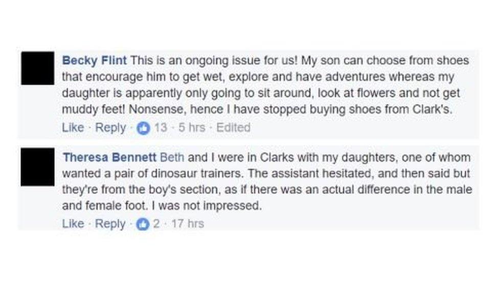 Parents who claim that Clarks' range for girls is an 'ongoing issue'