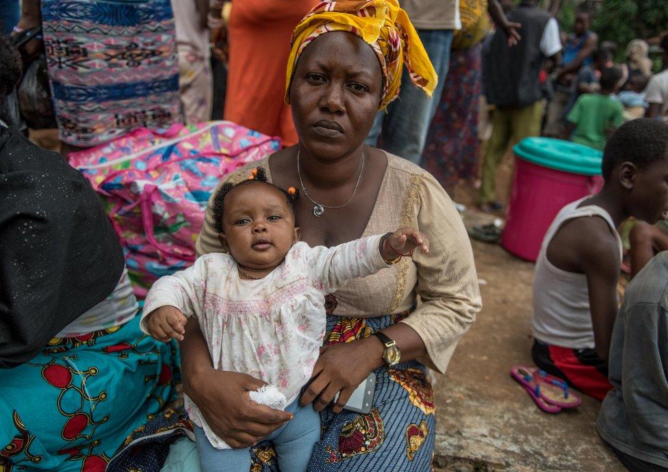 Kadiatu Bendu and Edna collecting emergency supplies