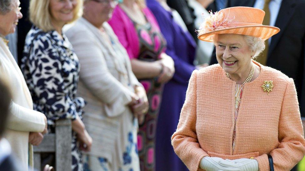 Queen at a garden party in Norfolk