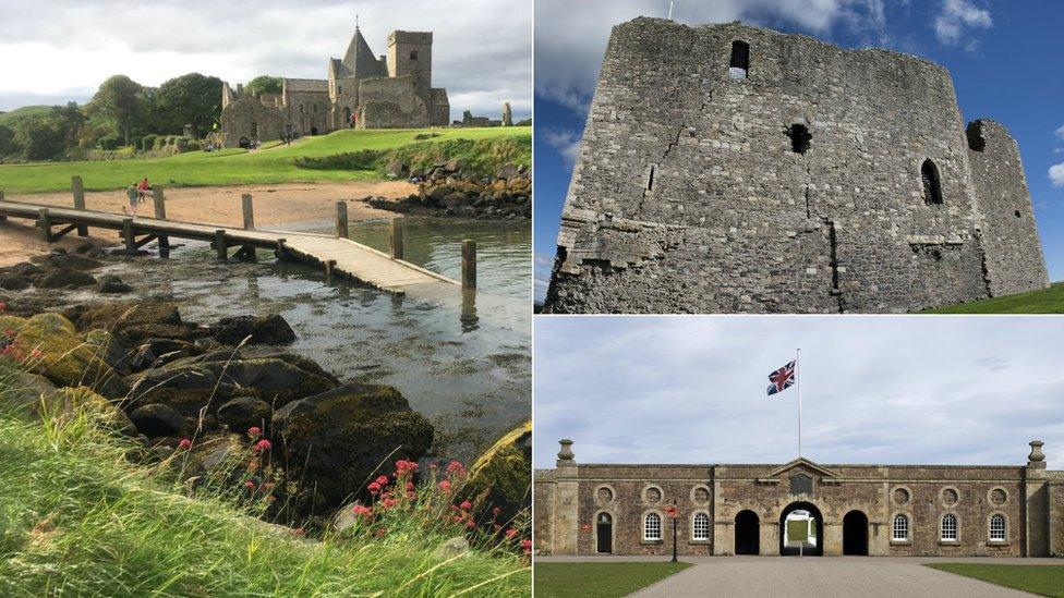 Inchcolm Abbey, Dundonald Castle, Fort George