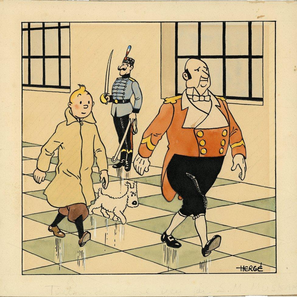 Rare Tintin drawing sells at auction