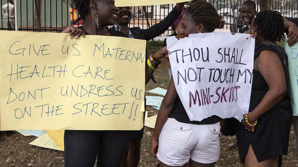 Woman in shorts in Uganda (file photo)