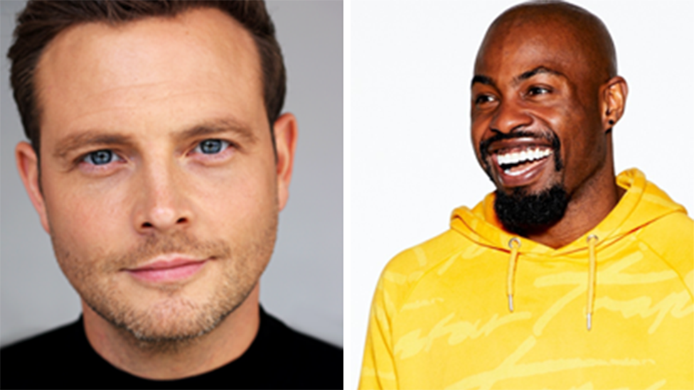 A head and shoulders shot of Mark Rhodes in a black jumper with a separate photo of Darren Harriott in a yellow hooded top 