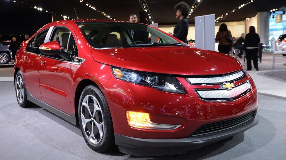 The Chevrolet Volt on display at the 2013 North American International Auto Show in Detroit