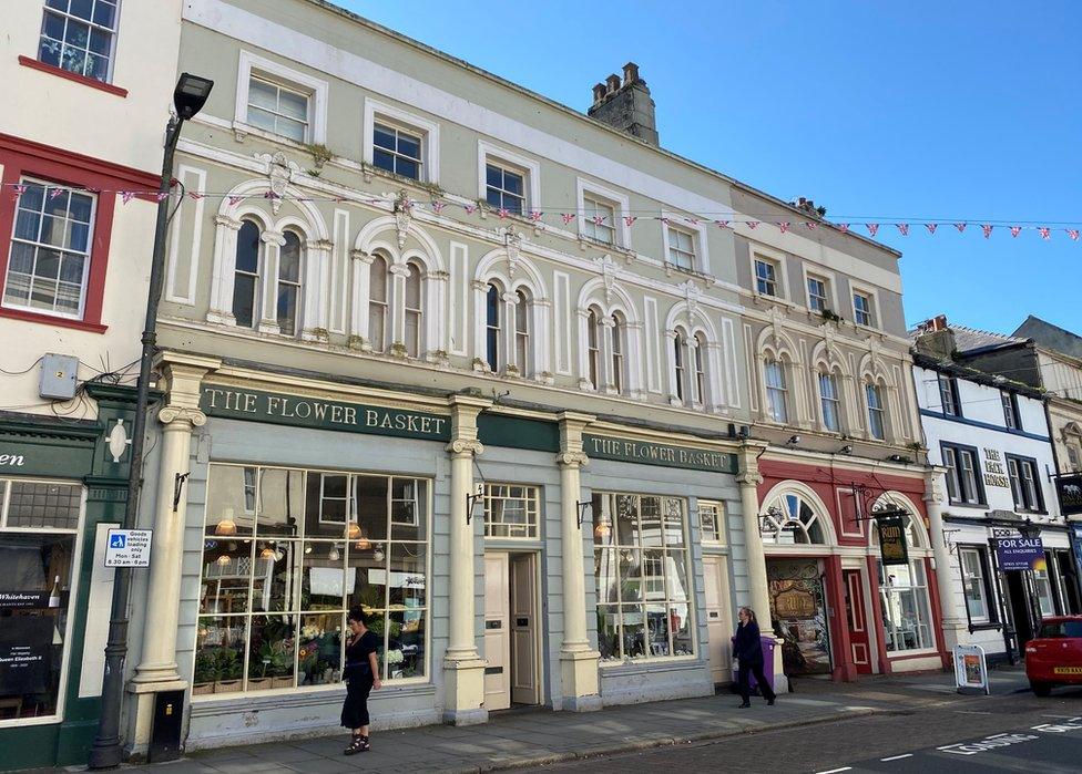 Row of Georgian shops