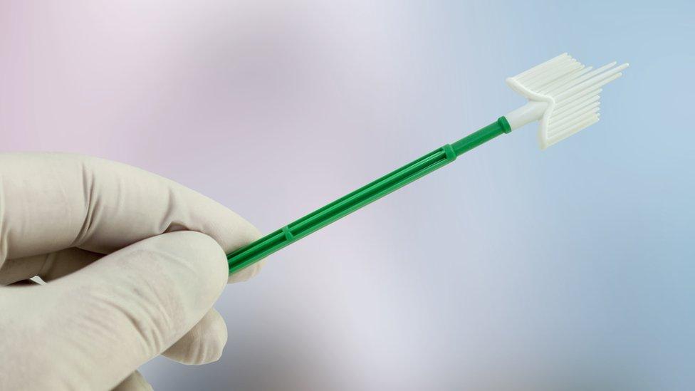 A brush used in cervical screening