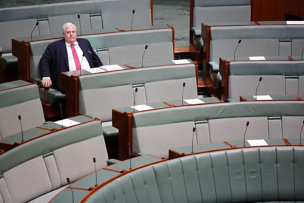 Clive Palmer sits alone in Canberra's Parliament House on February 10, 2016