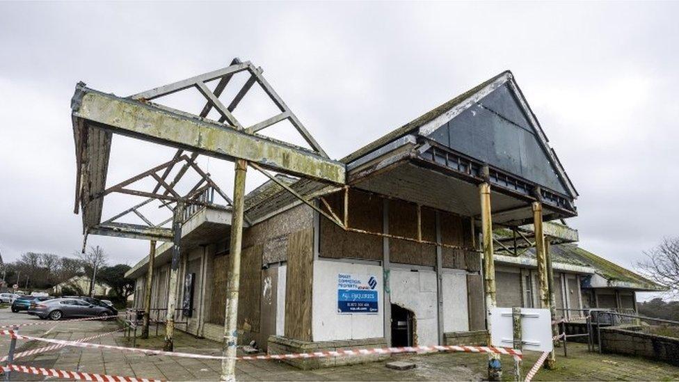 Derelict supermarket building