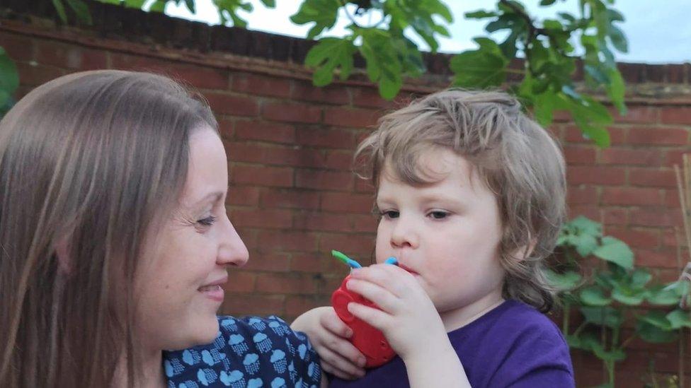 Francesca Byers with her son Blair, who used the service provided by Parc