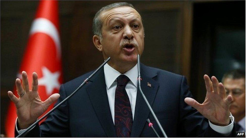 Recep Tayyip Erdogan at the Turkish parliament in Ankara - 8 April 2014