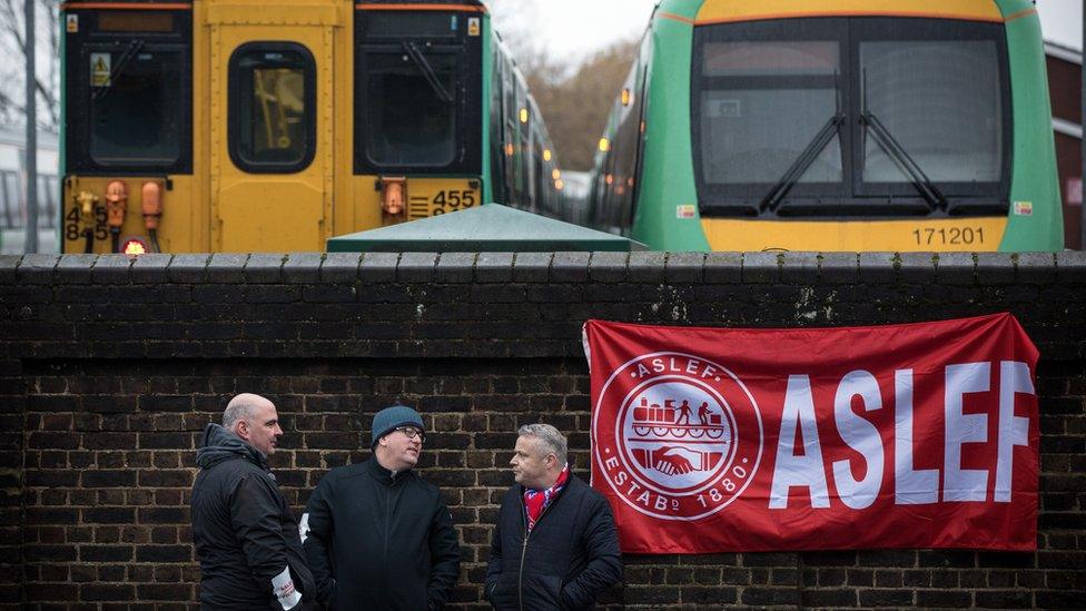 Southern rail workers on strike