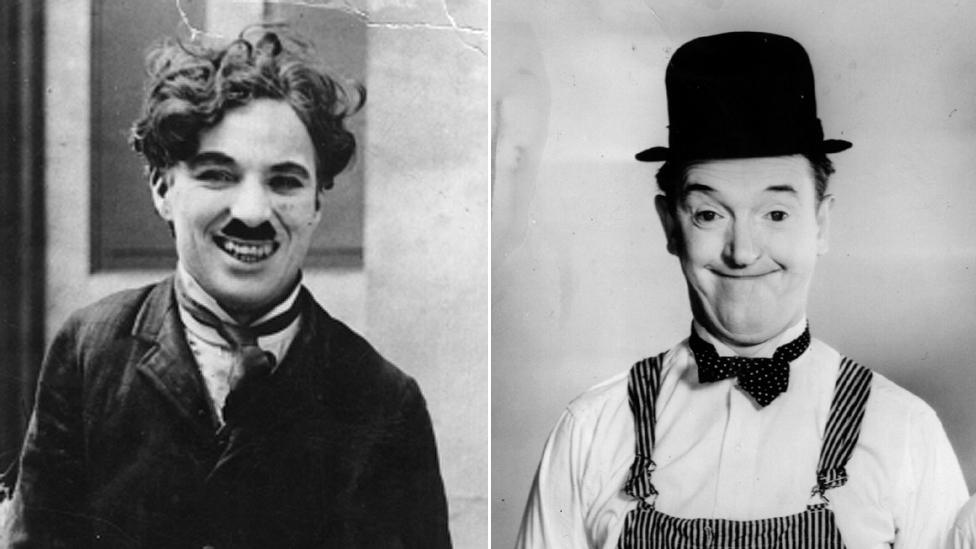 Charlie Chaplin and Stan Laurel