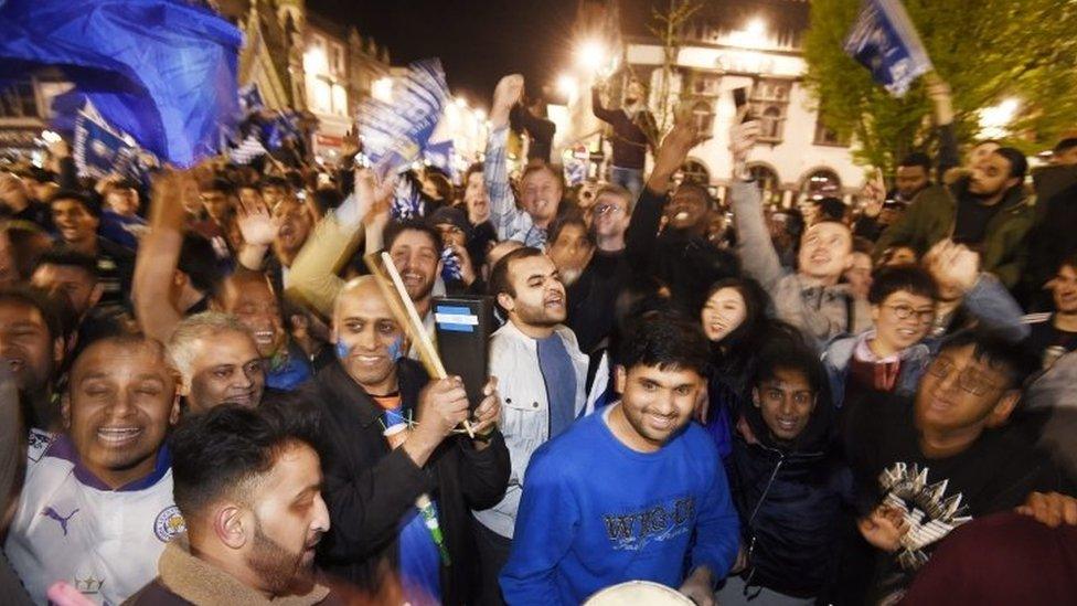 Fans on street