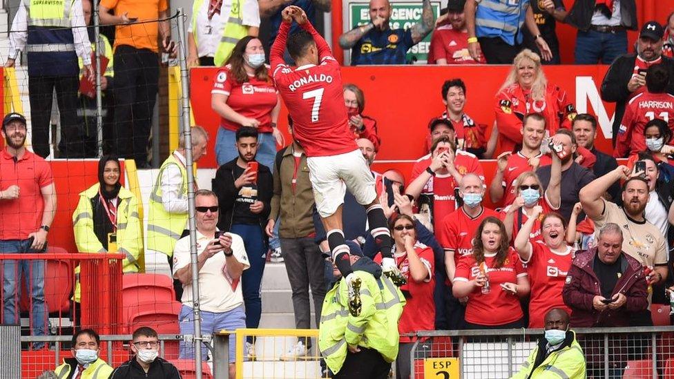 Ronaldo celebrating.