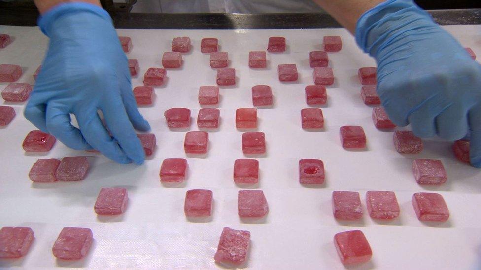 Turkish delight being made at Beech's factory