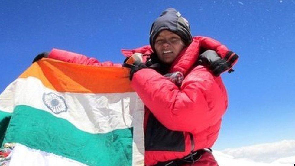 Arunima Sinha on top of the Mount Everest