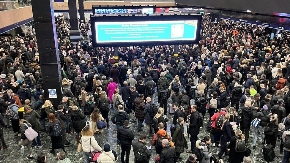 Passengers in Euston Station