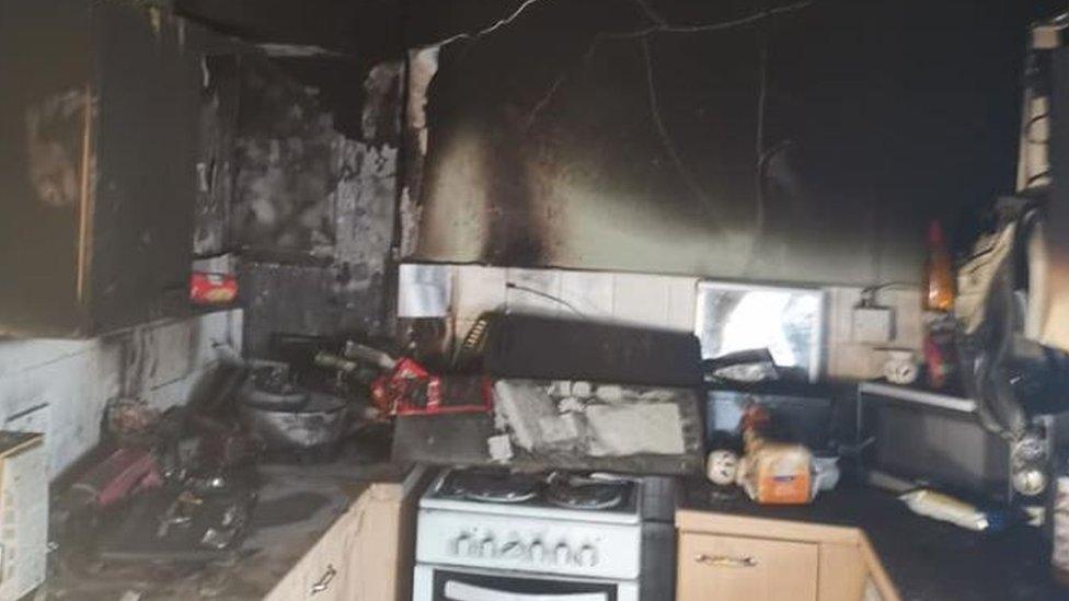 Kitchen after a fire