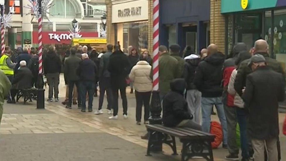 Clinic queue in Colchester