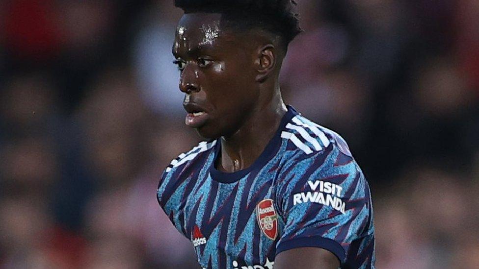 Albert Sambi Lokonga of Arsenal during the Premier League match against Brentford, 13 August