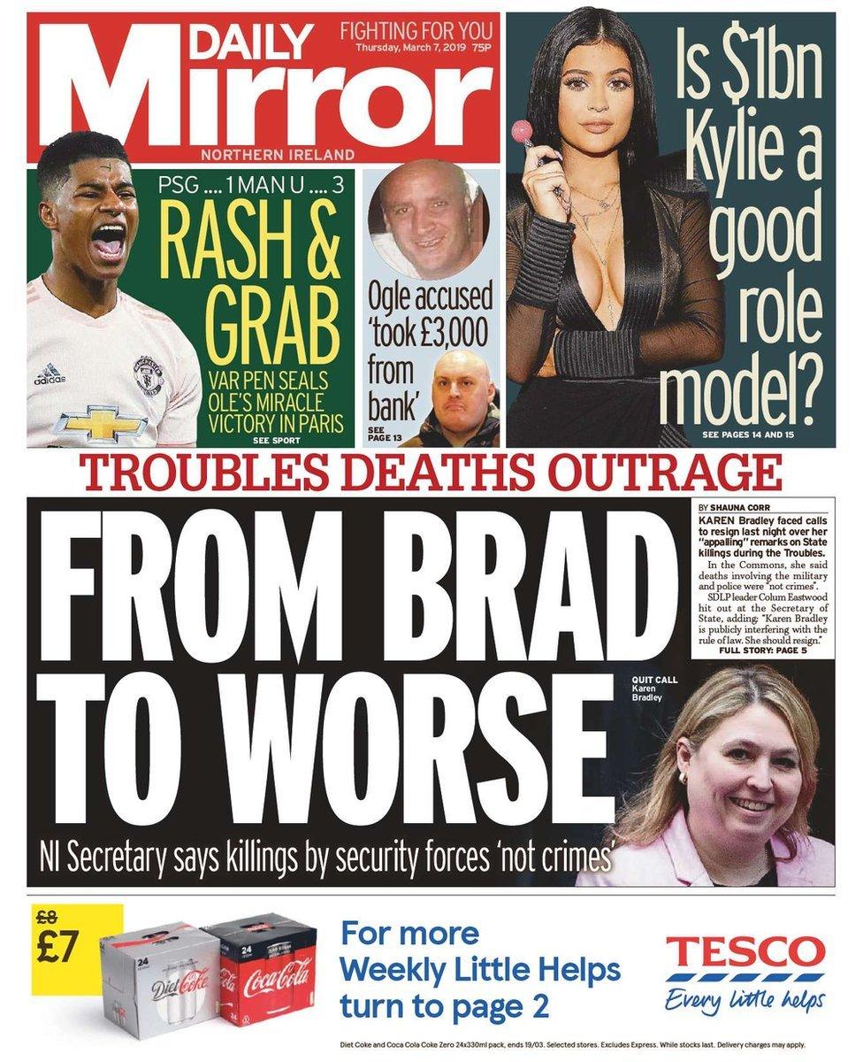 Daily Mirror front page