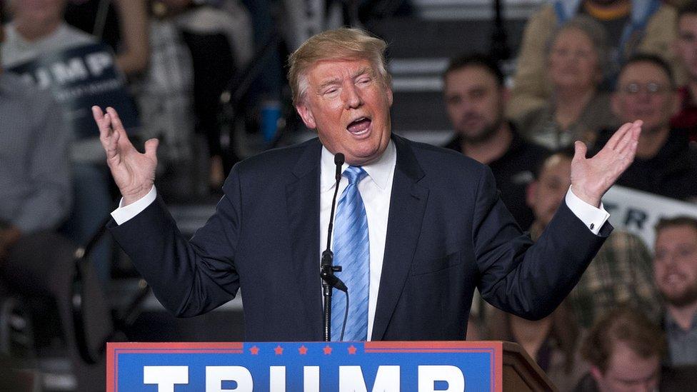 Donald Trump at a rally in Columbus, Ohio