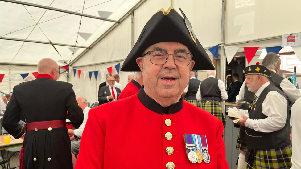 Alec Legge in his Chelsea Pensioner uniform