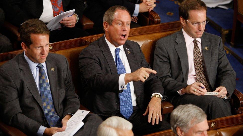 Republican Congressman Joe Wilson shouted "You lie" at Mr Obama during his remarks in 2009