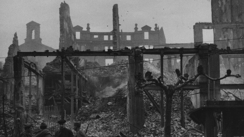 Bombing ruins in Santander