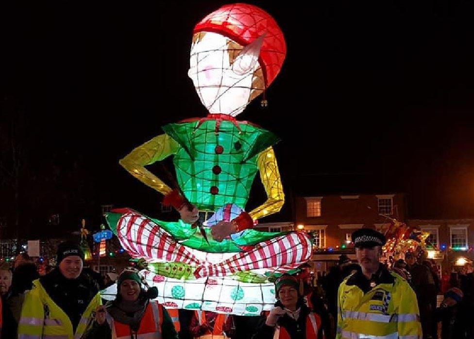 Elf at lantern parade