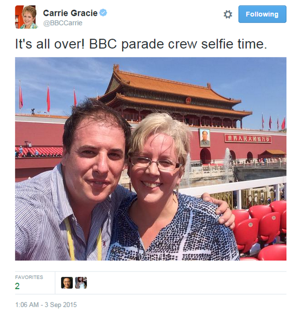 It's all over. BBC parade crew selfie time