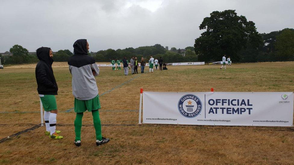 Players in charity football match raising money for the Rohingya crisis