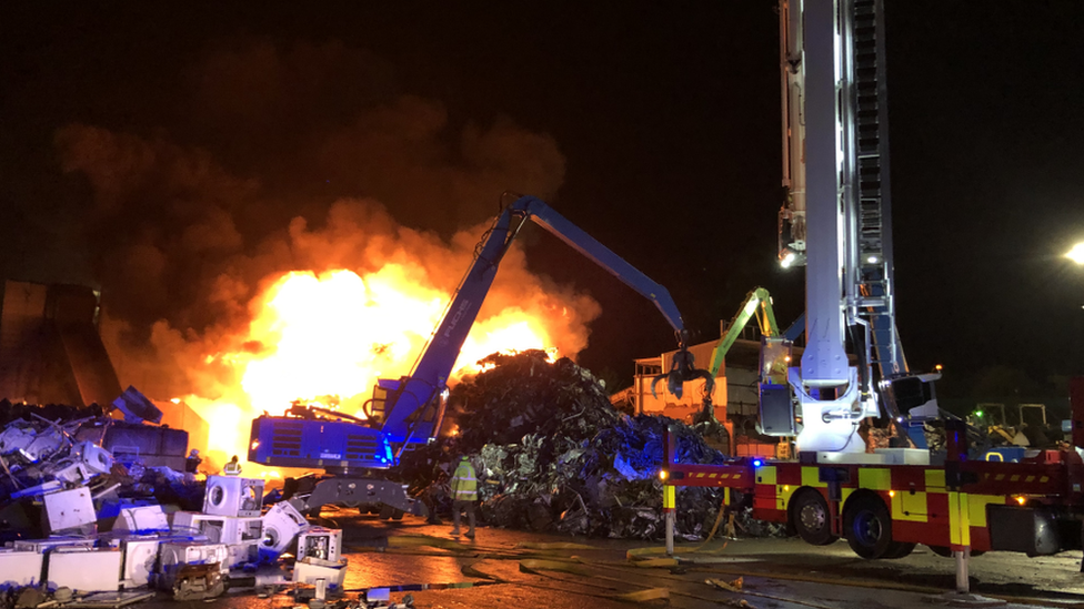 Hitchin scrapyard fire