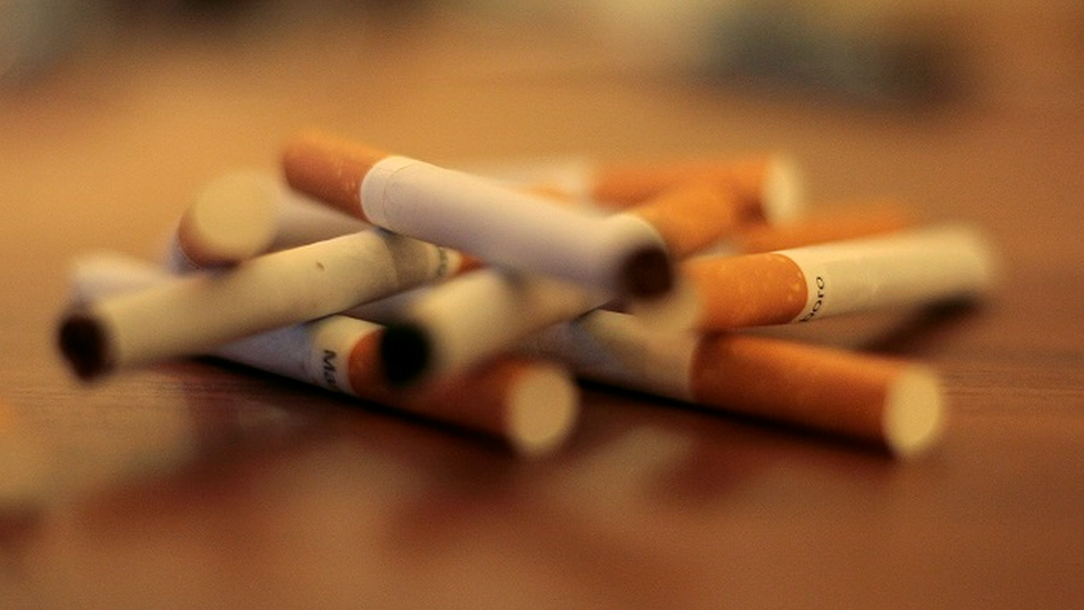 Cigarettes in a pile