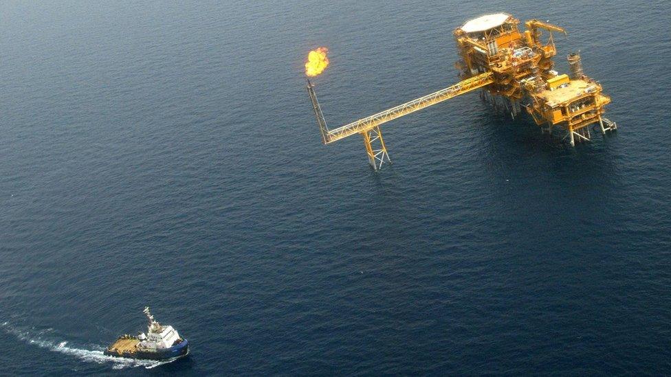 Balal offshore oil platform in the Gulf waters