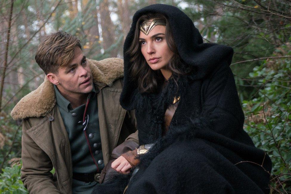 Gal Gadot's Wonder Woman and Chris Pine's Steve Trevor