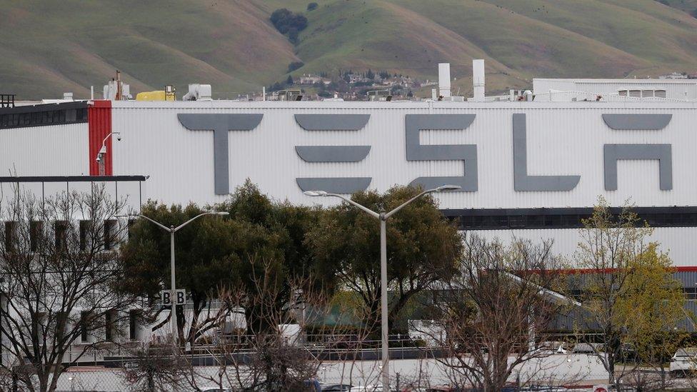 A view of Tesla Inc"s U.S. vehicle factory in Fremont, California