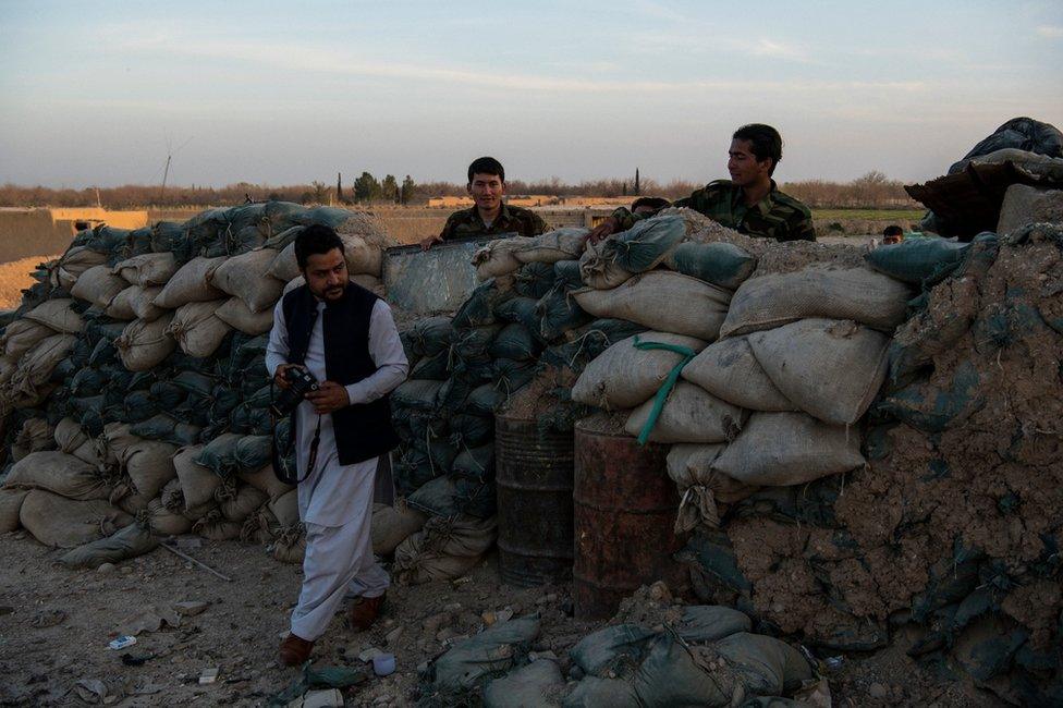 Aliyas Dayee with Afghan National Army soldier in Helmand