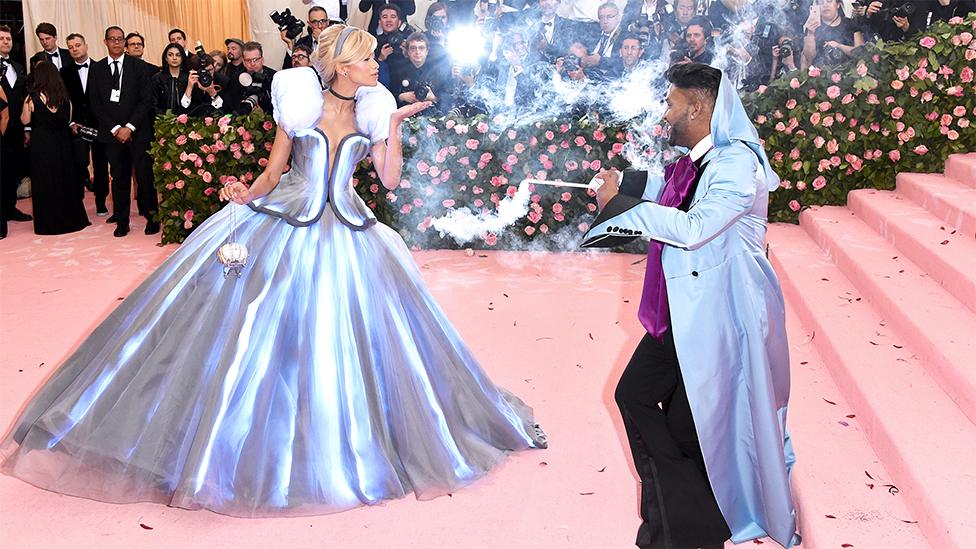 Zendaya at the Met Gala dressed as Cinderella