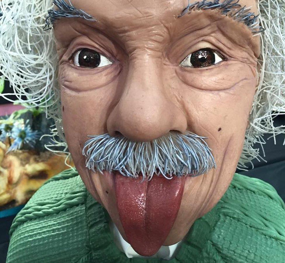 Albert Einstein cake close up