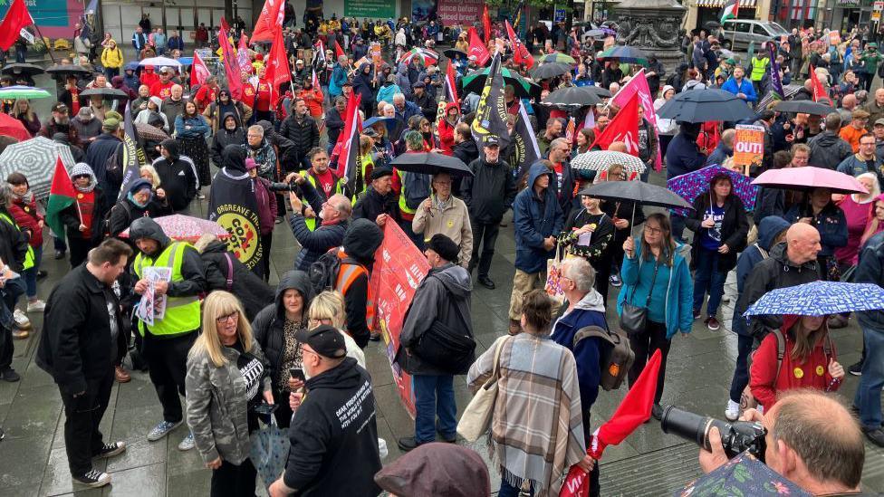 People at the Orgreave rally