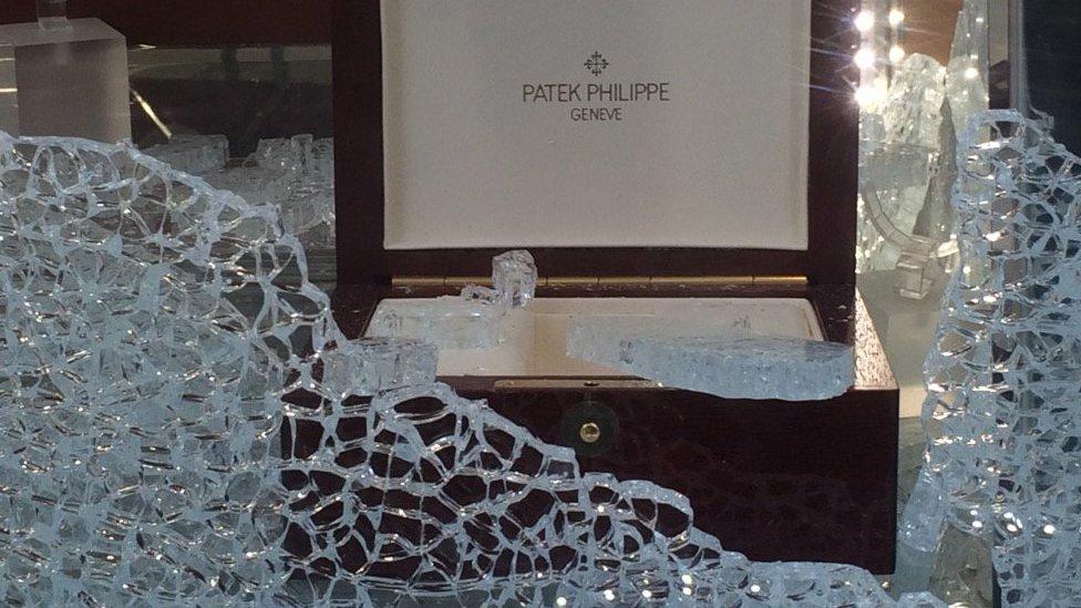 Smashed jewellers window