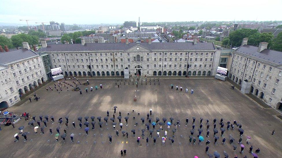 Aerial view of ceremony